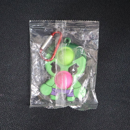 Silicone Pop It Fidget Toy With Keychain Clip (1 Pc)