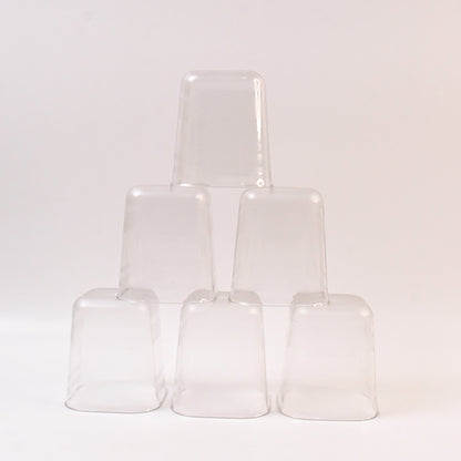 6pc Transparent Diamond Medium Serving Glass Set Glass Set For Water Juice Etc