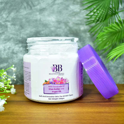 Beautiful Basics Shea Butter  Argan Oil Body Cream  450g