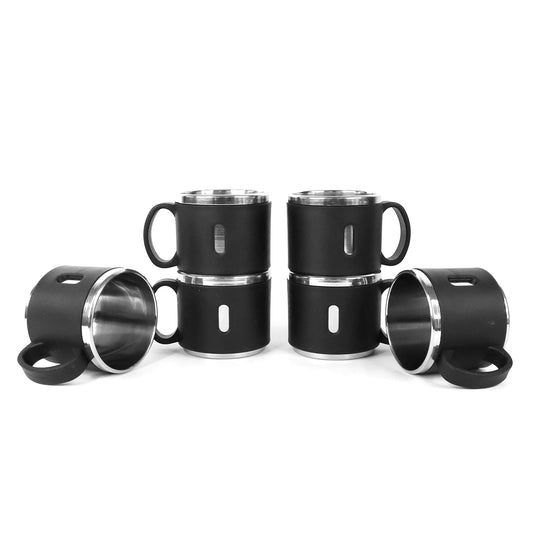 Apex Premium Stainless Steel Double Wall Coffee Mug Gift Set (6 Pc  150 Ml)