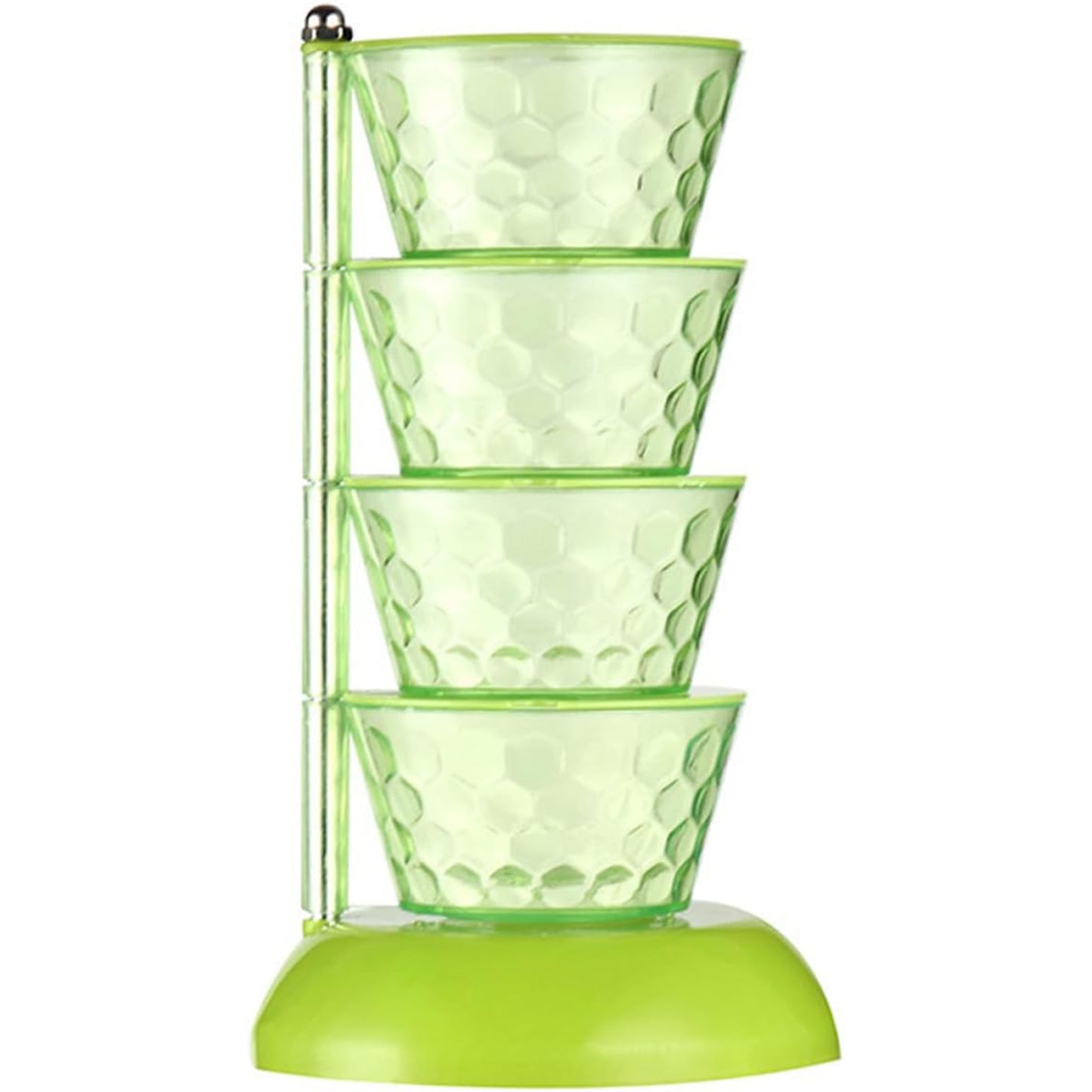4 Section 360 Rotating Vertical Seasoning Box Plastic Pickle Tower  Spice Rack (4 Layer With 4 Plastic Spoon  1 Set)
