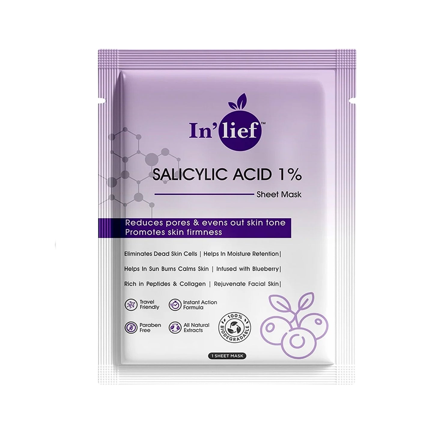 Inlief Salicylic Acid 1 Clarifying  Pore-refining Facial Sheet Mask (1 Pc)