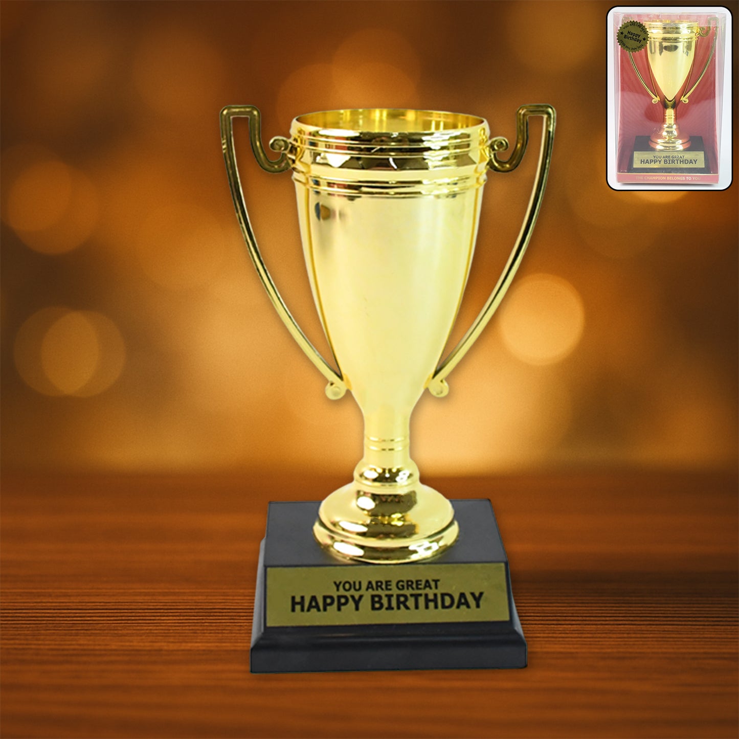 Golden Birthday Trophy  You Are Great Happy Birthday Plastic Award With Base