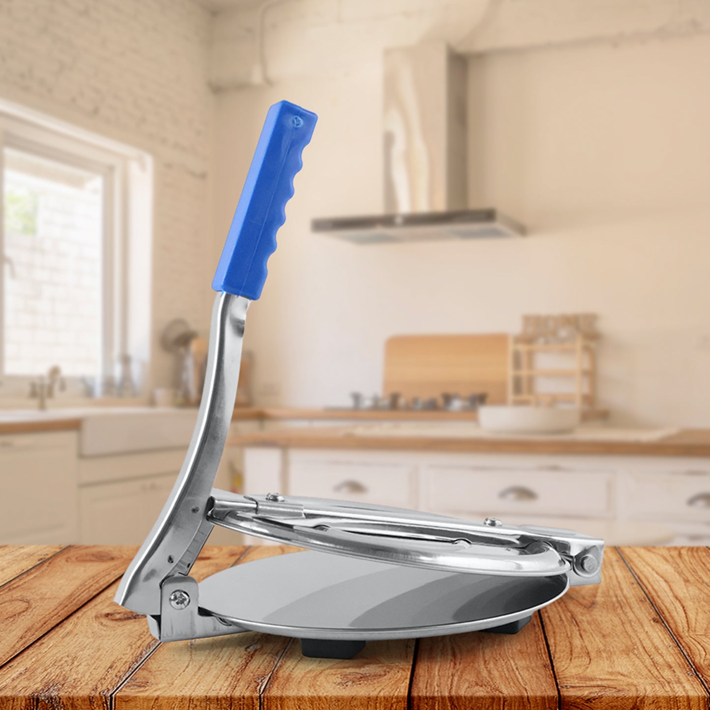 7149a Puri Press Maker - Stainless Steel Puri Maker Press Machine - Roti Chapati Presser For Home - Papad-khakhra- Puri Maker Press Machine With Handle Manual Puri Maker (Medium)