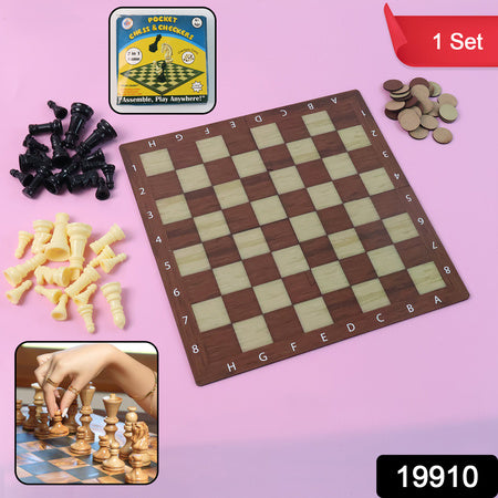 Chess  Checkers 2-in-1 Travel Game - (1 Set)