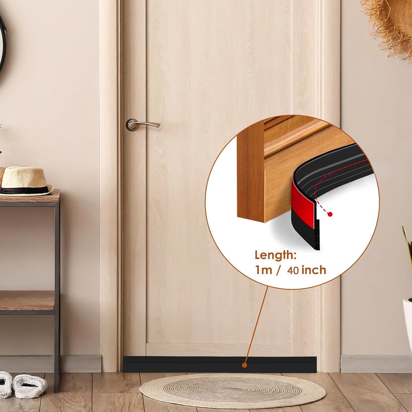 1 Meter Self-adhesive Silicone Door Bottom Seal Strip (1 Mtr  1 Pc)