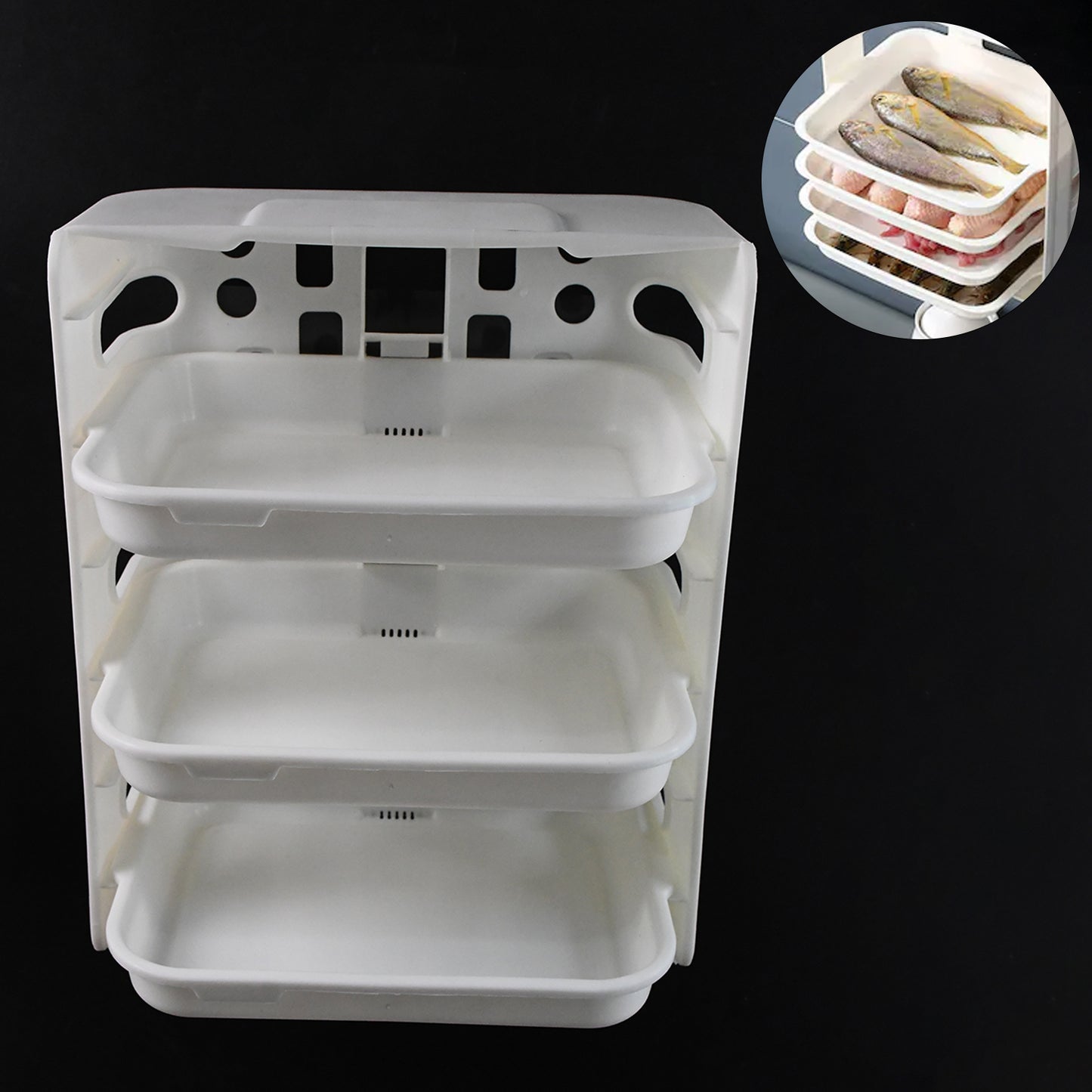 Plastic 3 Layer Wall-mounted Food Organizer Rack (1 Set)