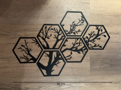 “GeoGrowth” – Hexagonal Tree Wall Art