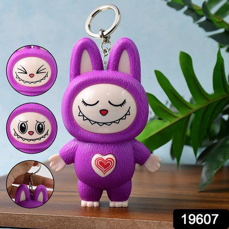 Cartoon Character Face Changing Toy With Key Holder Keychain (1 Pc)