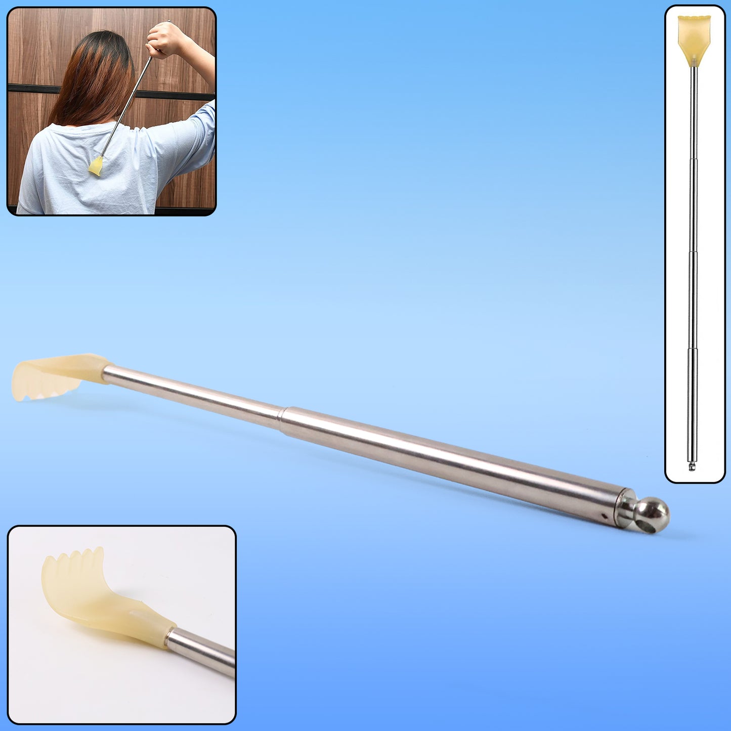 Telescopic Back Scratcher With Plastic Claw (1 Pc)