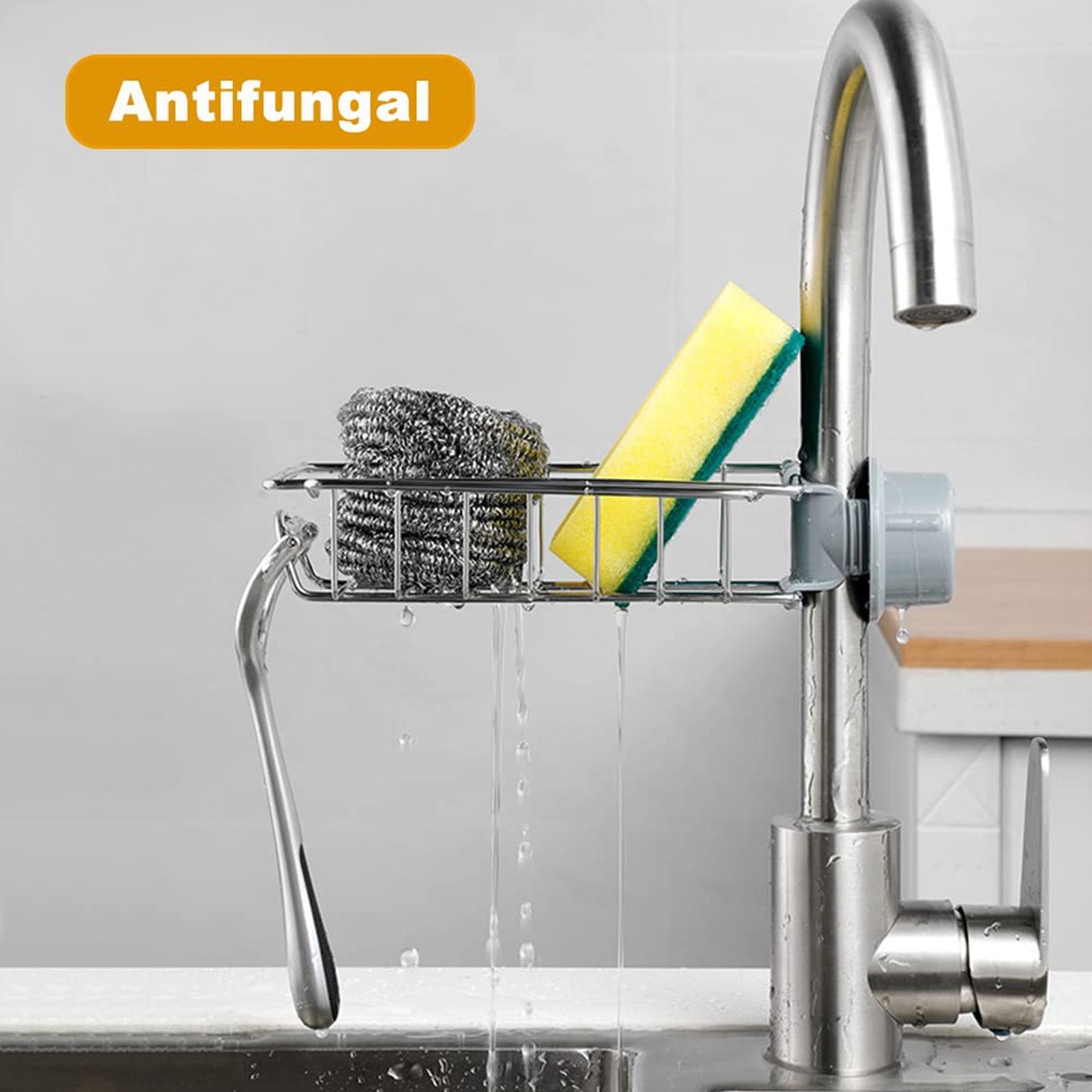 Soap Sponge Holder Stainless Steel Sink Caddy Organizer (1 Pc)