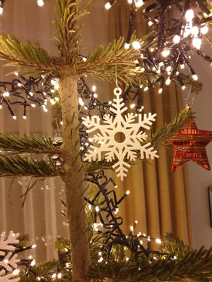 Snowflake Christmas Tree Ornaments (Set of 17) – Elegant 3D-Printed Decor