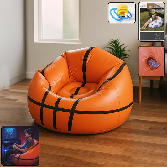 17732 Football Sofa Cartoon Style Inflatable Folding Chair Soccer Ball Chair Inflatable Sofa For Adults Kids Size 110cm X 85cm