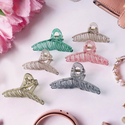 Hair Clutcher Clips (Mix Design Multicolor  12 Pc)