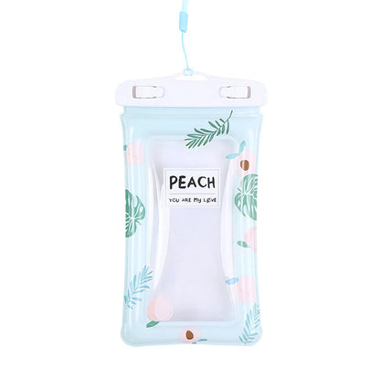 Waterproof Peach Transparent Mobile Pouch With Neck Strap (1 Pc)