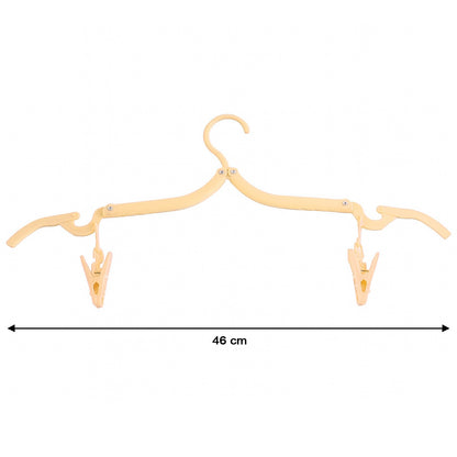 Folding Hanger With Clips For Clothes Adjustable Hanger (1 Pc)