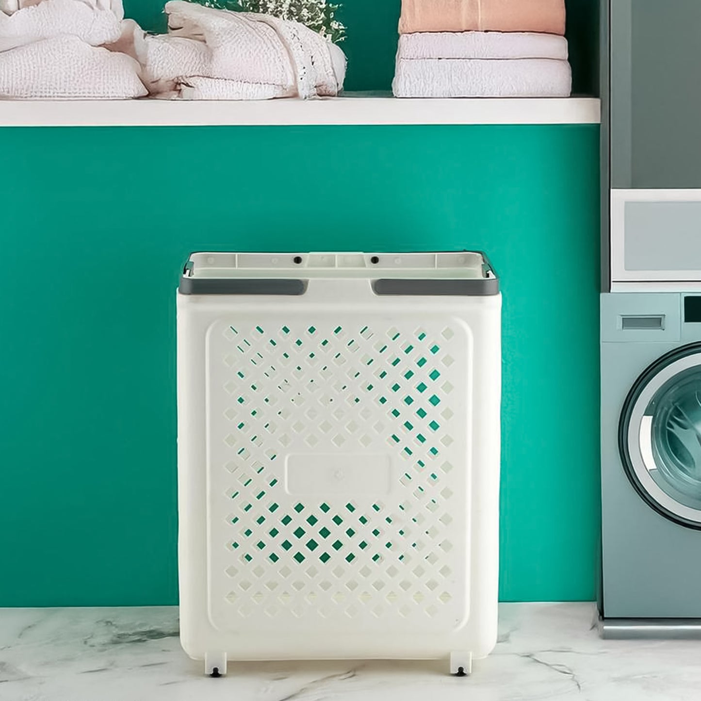 Multipurpose Foldable Laundry Basket With Wheels