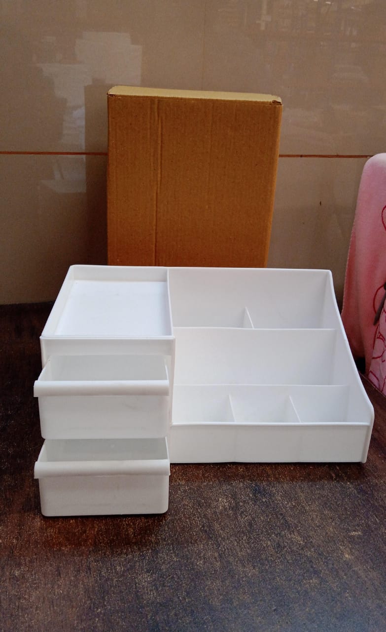 Large Capacity Desktop Cosmetic Storage Box (1 Pc  Mix Color)