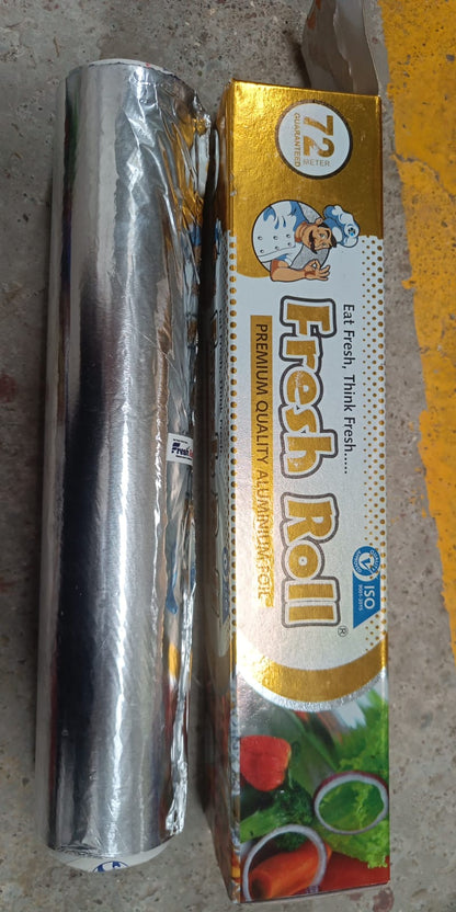 5989 Premium Quality Food Grade Aluminum Foil Roll Heavy Duty Non Stick Thick Aluminum Foil Sheet Baking Grilling Tool 72mtr (1pc)