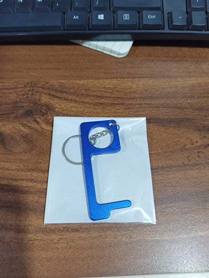 Metal Key Shape Keychain Door Opener Tool (1 Pc)