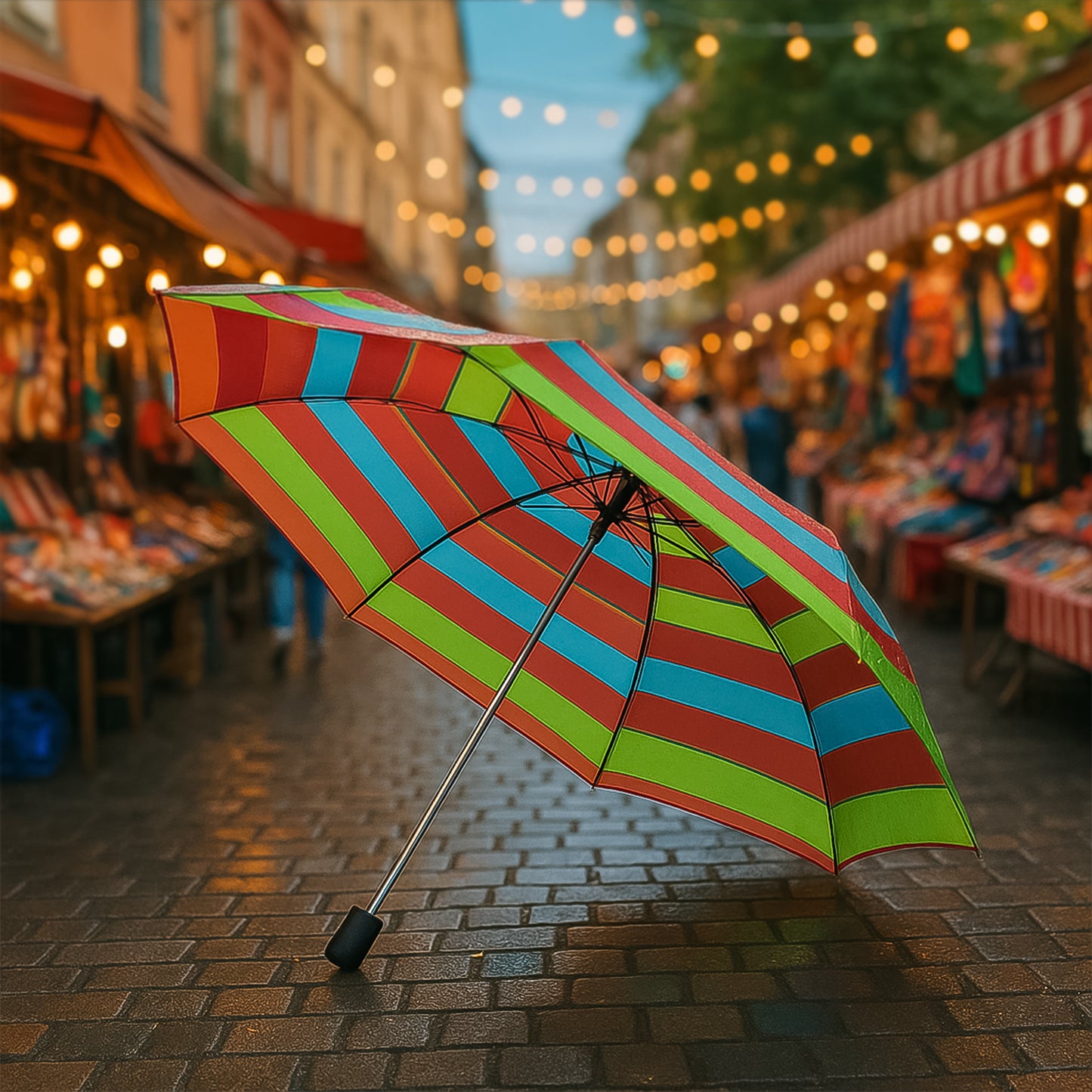 3-fold Sun  Rain Protective Solid Foldable Umbrella (1 Pc)