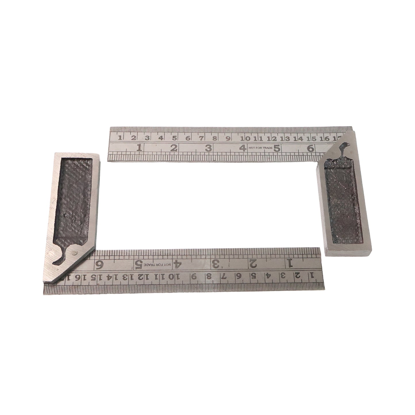 Heavy-duty Metal Try Square Ruler Set (2 Pc)