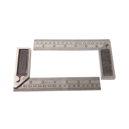 Heavy-duty Metal Try Square Ruler Set (2 Pc)