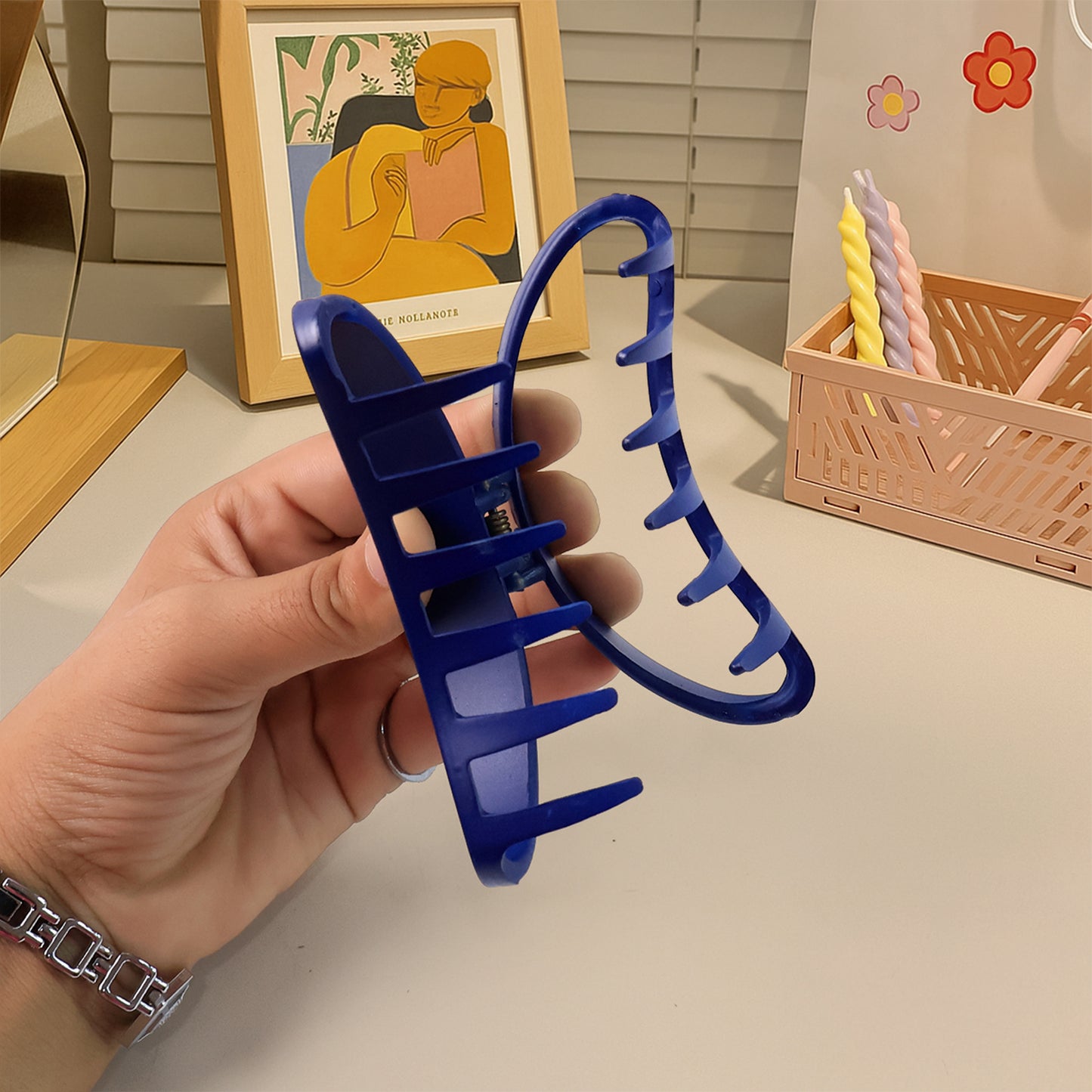 Plastic Hair Clamp Grip Simple Matte Hair Barrette Clamp (12 Pc)