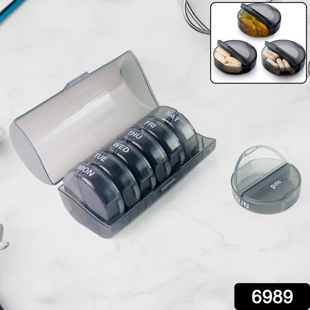 6989 Weekly Pill Organizer 2 Times A Day Travel 7 Day Pill Box Twice A Day Daily Medicine Pill Case With Large Compartments