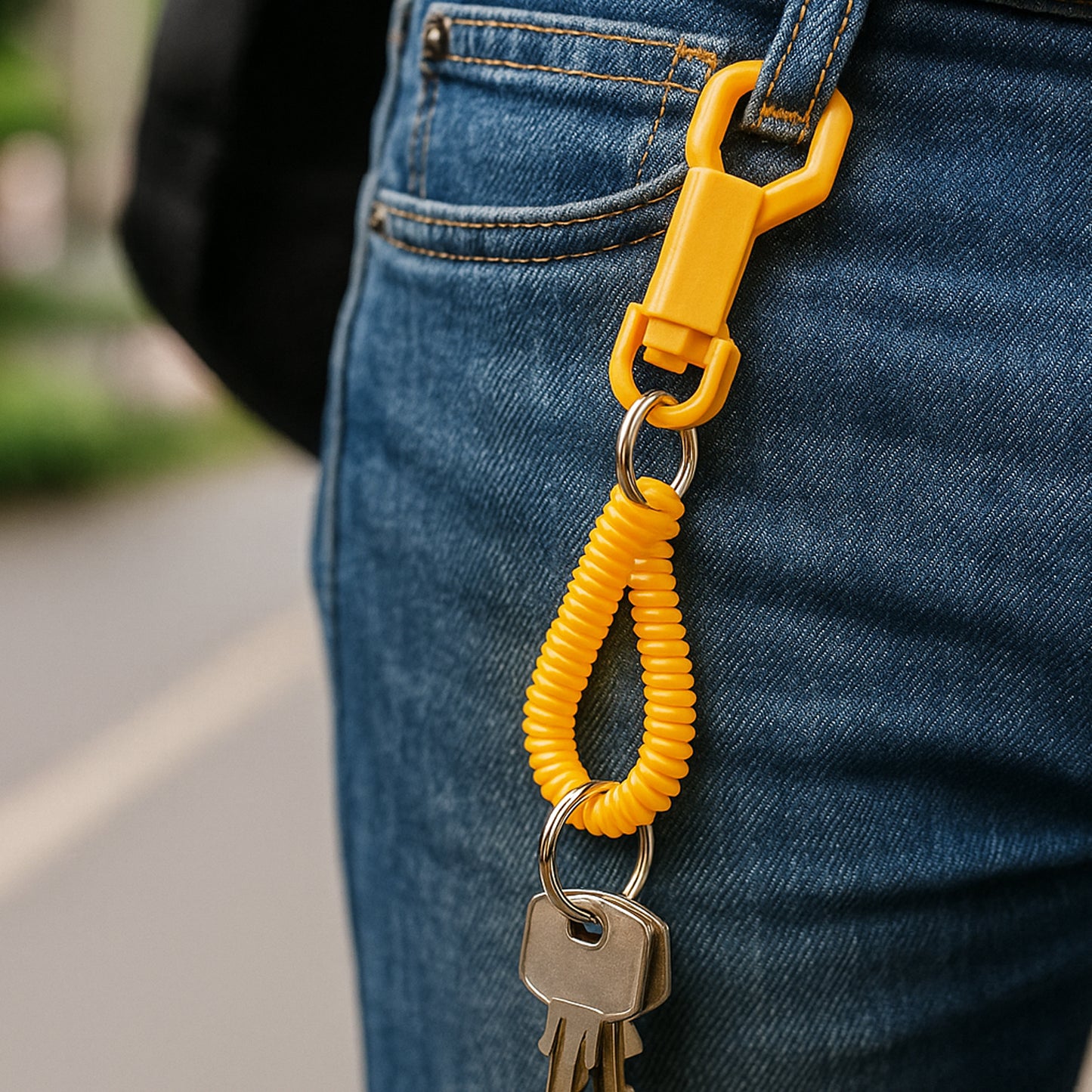 Coiled Retractable Keychain - (1 Pc)