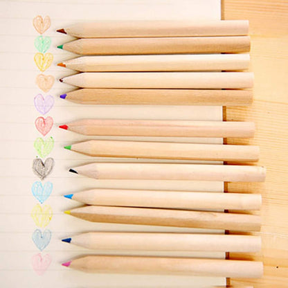 7957 12 Colouring Pencils Kids Set Pencils Sharpener Mini Drawing Colored Pencils With Sharpener Kawaii Manual Pencil Cutter Coloring Pencil Accessory School Supplies For Kid Artists Writing Sketching