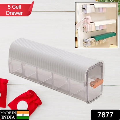 7877 Quirk Drawer Underwear Organizer Divider Wall Mount 5 Cell Drawer Storage Boxes And Acrylic Organizers For Lingerie Socks Ties Data Cable Spices Organization And Storage.
