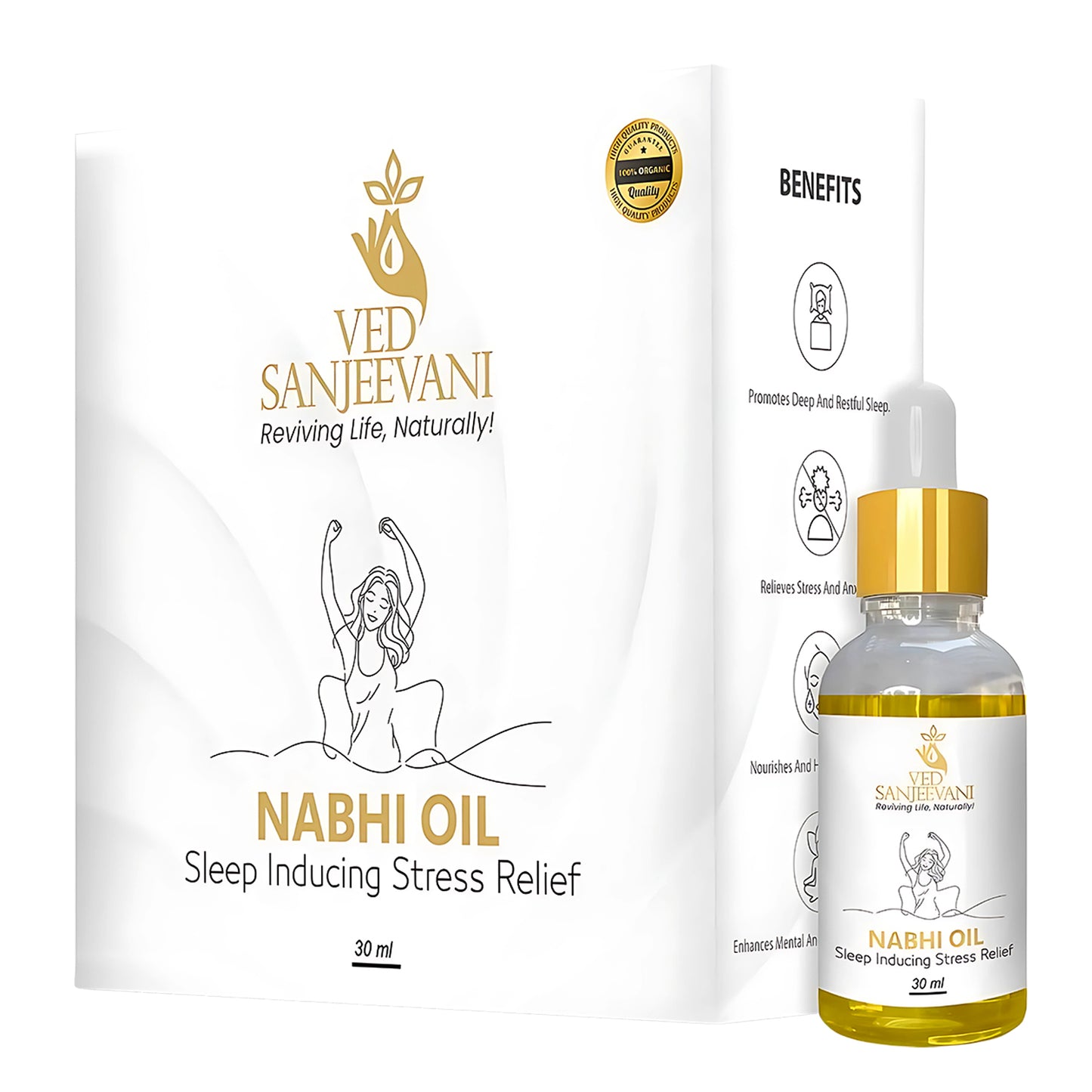 Ved Sanjeevani Nabhi Oil Sleep Inducing Stress Relief (30ml  1 Pc)