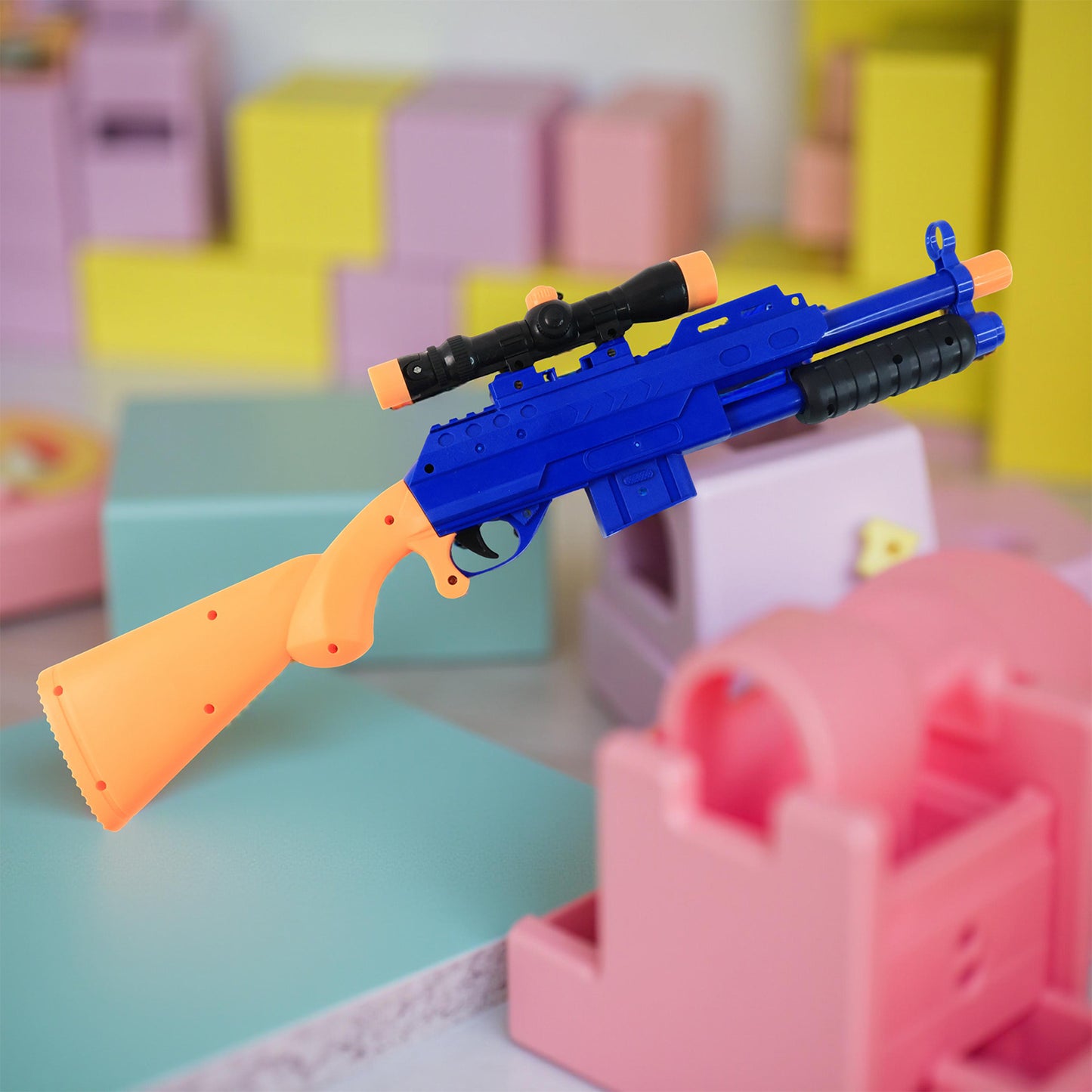 Shot Air Gun Toy With Scope And 8 Soft Foam Bullets Set