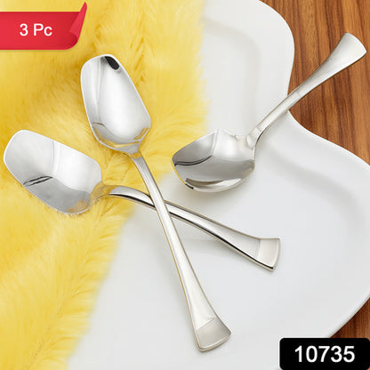 Stainless Steel Ice-cream Spoon - (3 Pc  Set)