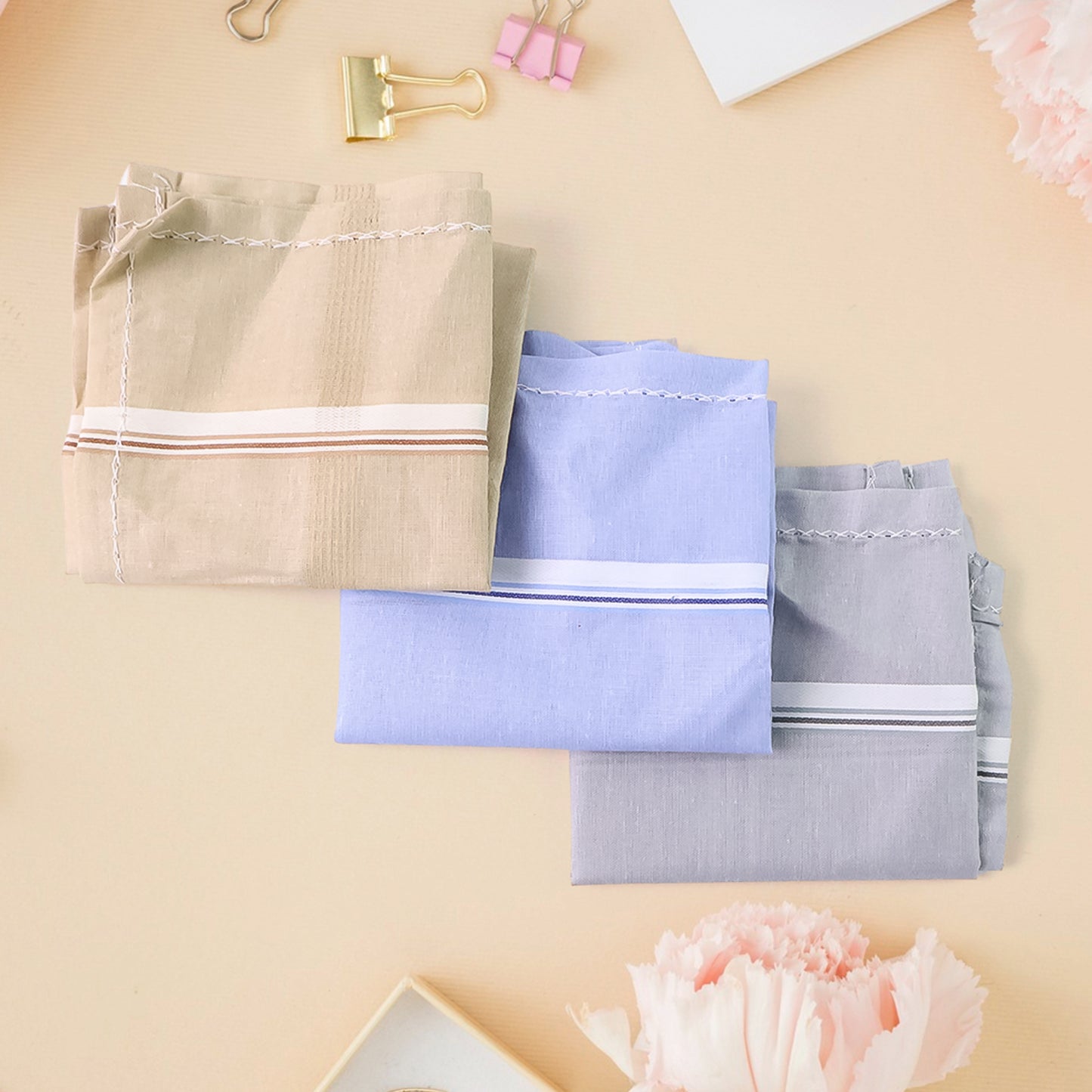 Premium Quality Soft Cotton Mens Handkerchief (40x40 Cm  1 Pc)