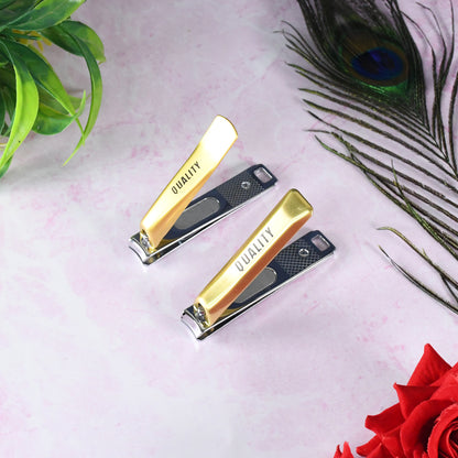 Stainless Steel Folding Portable Large Nail Clippers With Nail File (1 Pc)