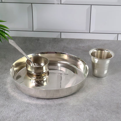 Stainless Steel Pooja Thali - (Set)