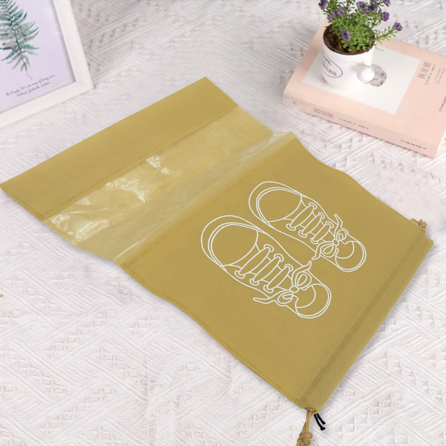 Beach Bag Shoes Storage Bag Closet Organizer Non-woven Travel Portable Bag Waterproof Pocket Clothing Classified Hanging Bag Shoe Bag Luggage Travel Portable Shoe Pouch Non Woven Transparent Window (1 Pc )