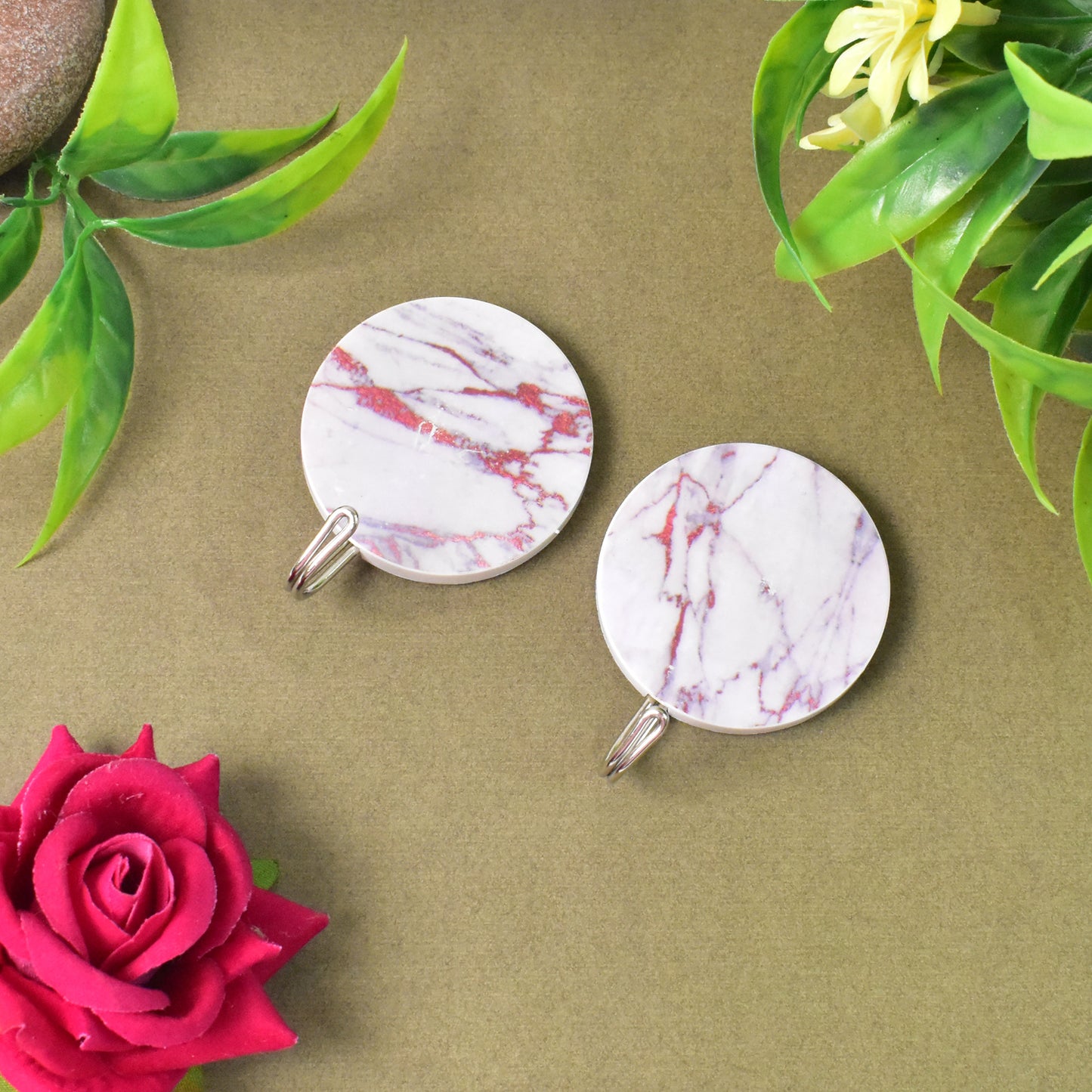 Multipurpose Strong Round Hook Self-adhesive Hooks (2 Pc Set)