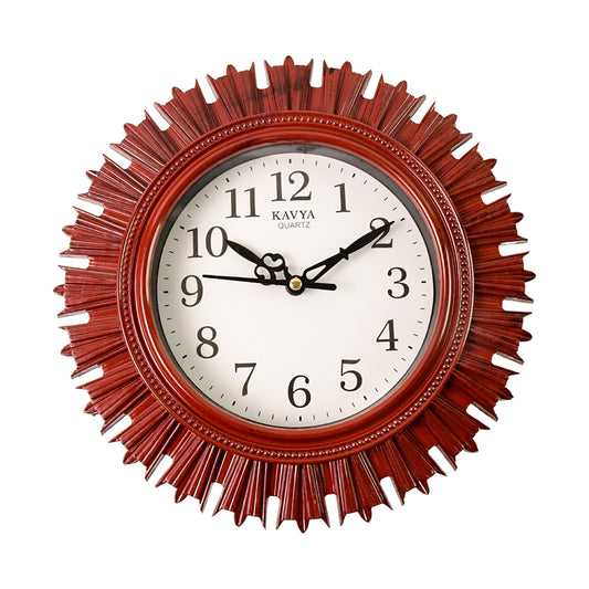 4918 Wooden Look Designer Wall Clock Plastic Decorative Latest Wall Clock Battery Operated Round Easy To Read For Roomhomekitchenbedroomofficeschool