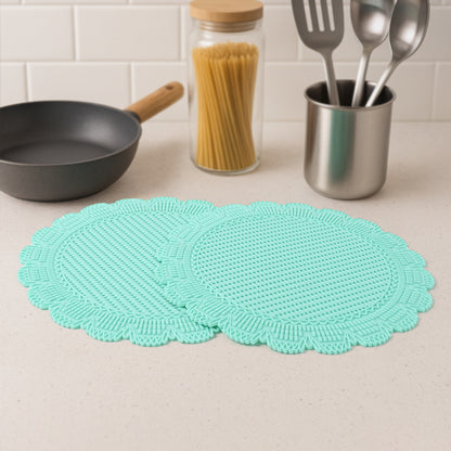 Silicone Round Heat Resistant Mat (2 Pc Set)