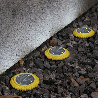 9364 4 Pack Solar Ground Lights Led Solar Powered Disk Lights Outdoor Waterproof Garden Landscape Lighting For Yard Deck Lawn Pathway Walkway Balcony Decoration