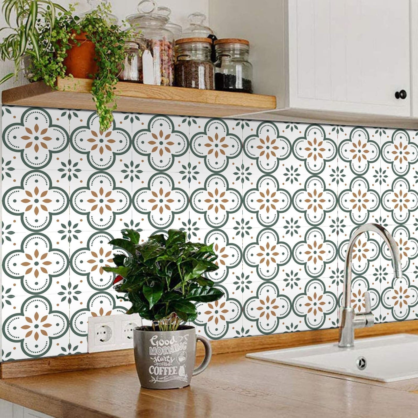 Peel And Stick Floor Tiles Kitchen  Bathroom Backsplash Sticker Detachable Waterproof Diy Tile Stickers For Wall Decoration Tiles Home Decoration (8x8 Inch  10 Pcs Set)