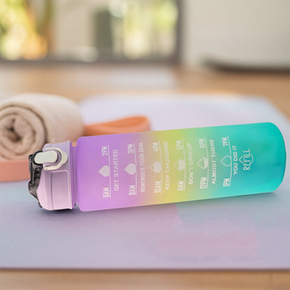 0325 Motivational Water Bottle With Straw  Time Marker Bpa-free Tritan Portable Gym Water Bottle Leakproof Reusable Special Design For Your Sports Activity Hiking Camping