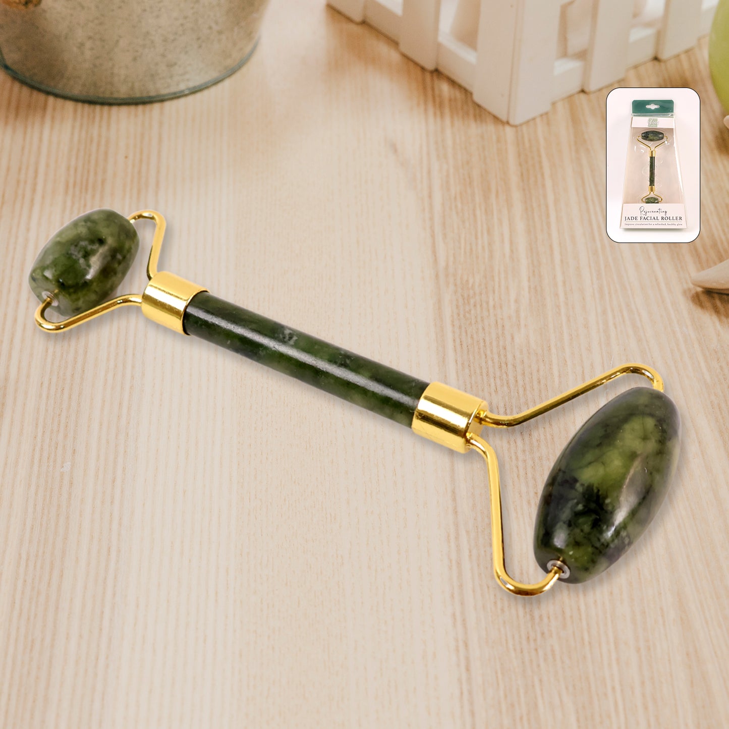 Dual-headed Jade Facial Massage Roller (1 Pc)