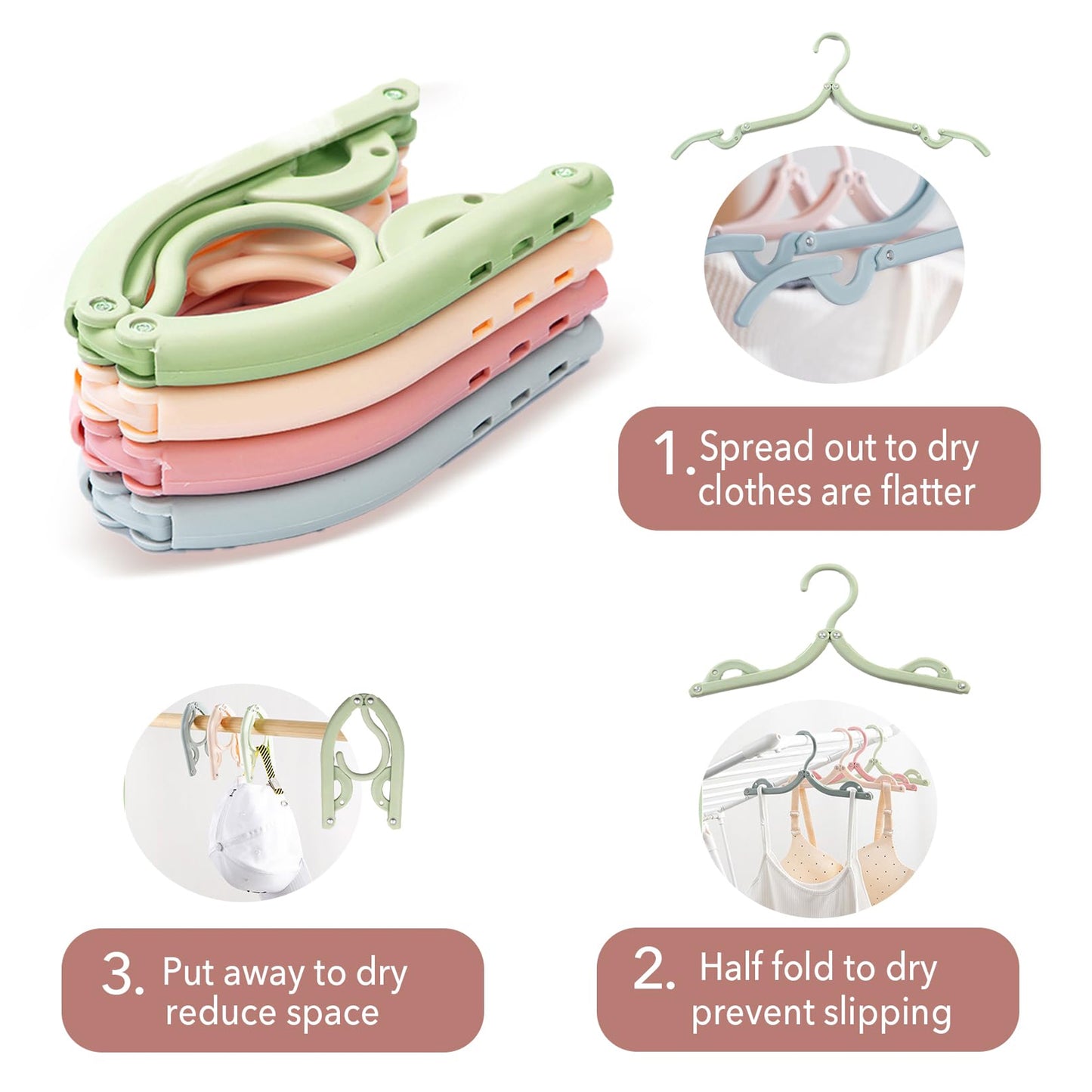 Travel Hangers Portable Folding Clothes Hangers (1 Pc)