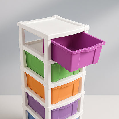 6-layer Multi-colored Plastic Storage Drawer Cabinet