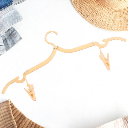 Folding Hanger With Clips For Clothes Adjustable Hanger (1 Pc)