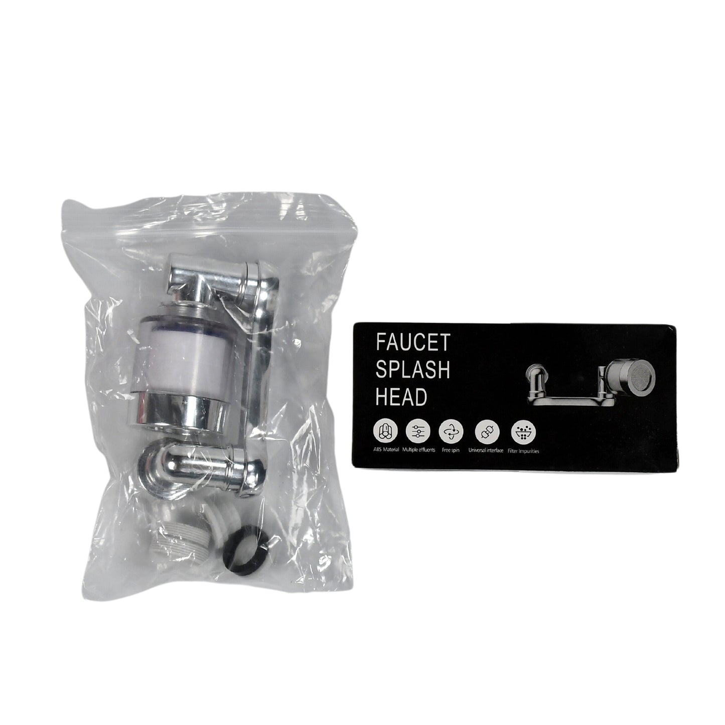 1509  Splash Faucet Filter Faucet 1080 Rotating Faucet Sprayer Head Double O-ring Design Movable Tap Water Saving Sink Aerator Extender For Bathroom Kitchen